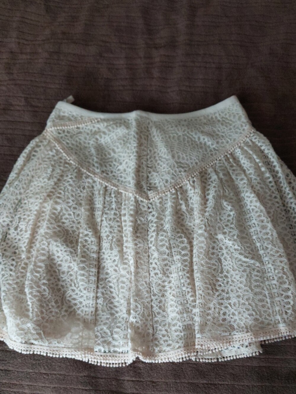 RACHEL Rachel Roy Ivory Lace Circle Skirt